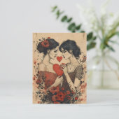 Carte Postale La Saint Valentin des Femmes Couple (Debout devant)