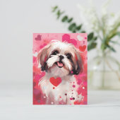 Carte Postale la Saint-Valentin du Shih Tzu (Debout devant)