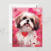 Carte Postale la Saint-Valentin du Shih Tzu (Devant / Derrière)