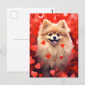 Carte Postale la Saint-Valentin du Spitz Nain (Devant / Derrière)