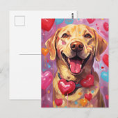 Carte Postale la Saint-Valentin labrador (Devant / Derrière)