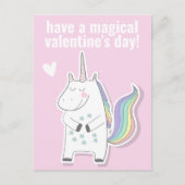 Carte Postale La Saint-Valentin Magique - Licorne Mignonne pour (Devant)