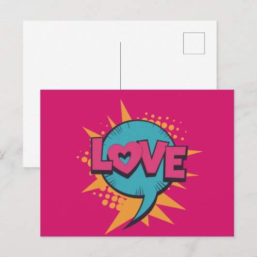 Carte Postale La Saint-Valentin Pop Art (Devant / Derrière)
