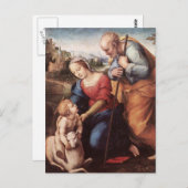 Carte Postale La Sainte Famille avec l'agneau (Devant / Derrière)