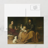 Carte Postale La Sainte Famille avec le Petit Oiseau, c.1650 (Devant / Derrière)