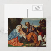 Carte Postale La Sainte Famille et un berger, c.1510 (Devant / Derrière)