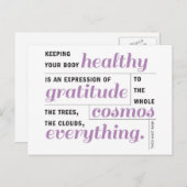 Carte Postale La santé est la gratitude (Devant / Derrière)