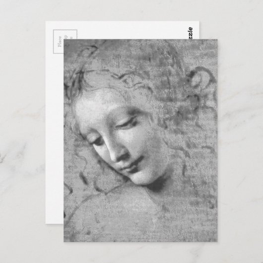 Carte Postale La Scapigliata par Leonardo da Vinci (Devant / Derrière)