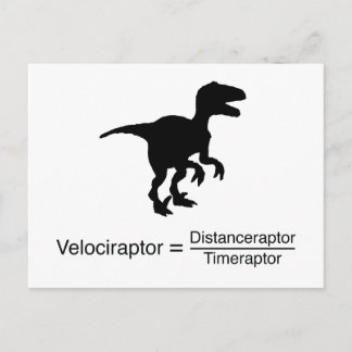 Carte Postale la science drôle de velociraptor