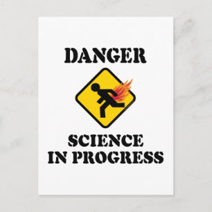 Carte Postale La science en danger en cours - Flamme Humour de p
