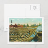 Carte Postale La scierie et le barrage, rivière remplie de (Devant / Derrière)