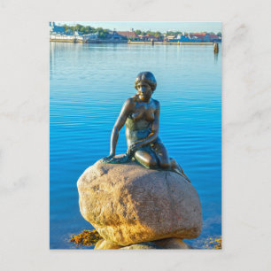 Carte Postale La sculpture de la petite sirène, Copenhague, Dane