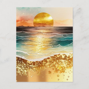 Carte Postale La série de plage à l'aquarelle Design 3
