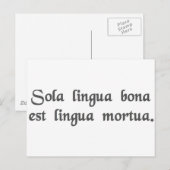 Carte Postale La seule bonne langue est une langue morte. (Devant / Derrière)