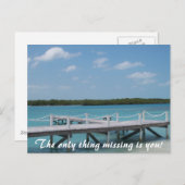 Carte Postale La seule chose qui manque, c'est toi ! (Devant / Derrière)