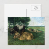 Carte Postale La Siesta Pendentif la saison des foins, 1867, (Devant / Derrière)