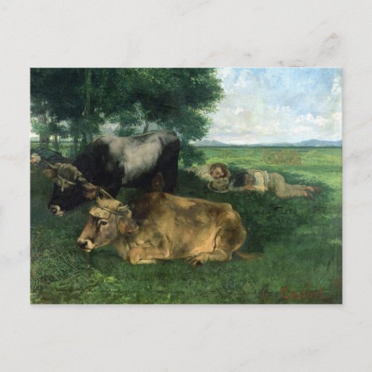 Carte Postale La Siesta Pendentif la saison des foins, 1867, (Devant)