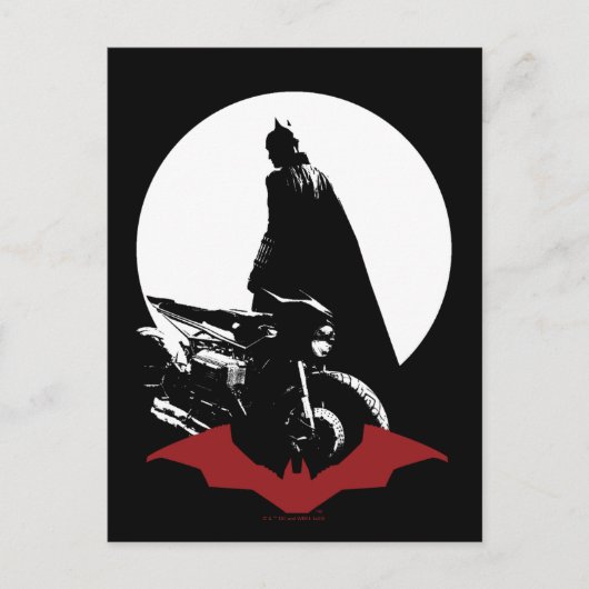Carte Postale La silhouette de la moto Batman (Devant)