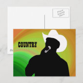 Carte Postale La silhouette du chanteur country, dos jaune vert (Devant / Derrière)