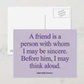 Carte Postale La sincérité de l'amitié (Devant / Derrière)