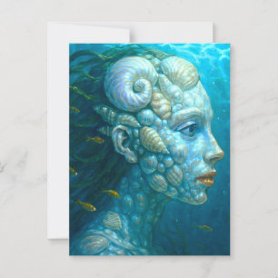 Carte Postale La Sirène en coquillages