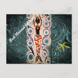 Carte Postale La sirène noire rêve.