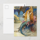 Carte Postale « La Sirène » par Warwick Goble (Devant / Derrière)