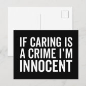 Carte Postale La Soin Est Un Crime Drôle Citation (Devant / Derrière)