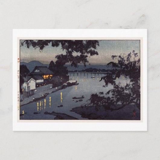 Carte Postale La soirée sur la rivière Chikugo, Hiroshi Yoshida (Devant)