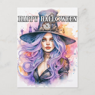 Carte Postale La sorcière   Bonne Halloween