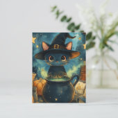 Carte Postale La sorcière de chat noir (Debout devant)