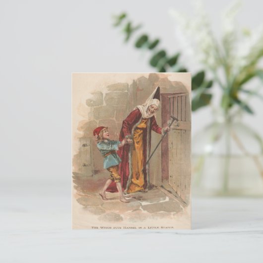 Carte Postale La Sorcière met Hansel dans la stabilité (Debout devant)