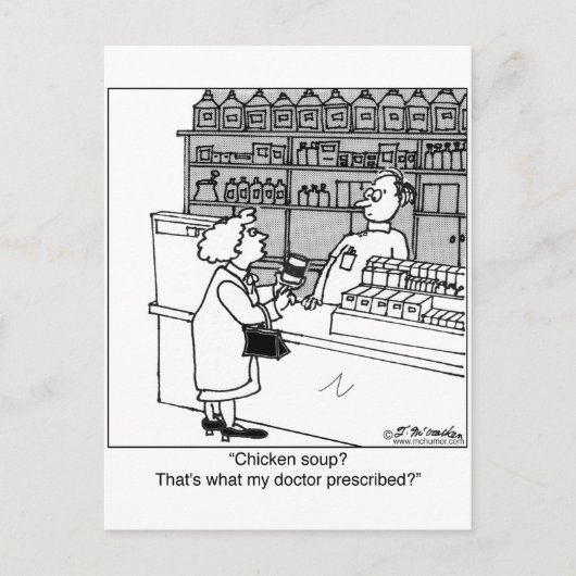 Carte Postale La Soupe De Poulet Est-Ce Que J'En Prescrit? (Devant)