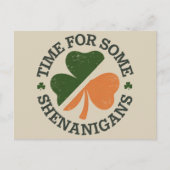 Carte Postale La St. Patrick's Time pour quelques bêtises Trèfle (Devant)
