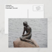 Carte Postale La statue de la petite sirène Copenhague Danemark (Devant / Derrière)