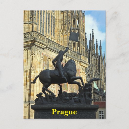 Carte Postale La statue de Prague (Devant)