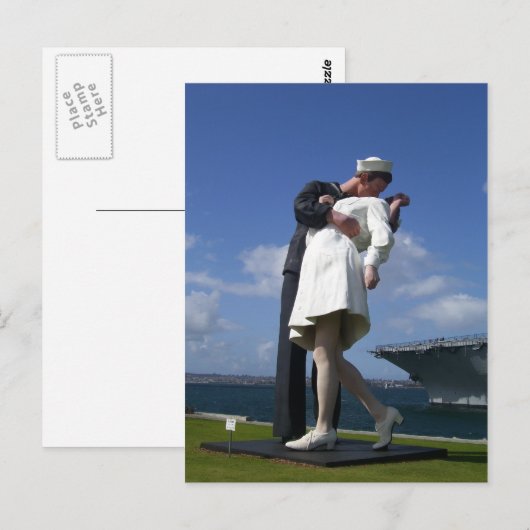 Carte Postale La statue du baiser (Devant / Derrière)