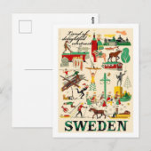 Carte Postale La Suède, terre des contrastes délicieux, cru (Devant / Derrière)