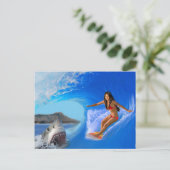 CARTE POSTALE LA SURFEUSE S'ÉCHAPPE (Debout devant)