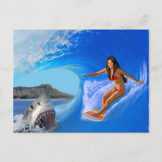 CARTE POSTALE LA SURFEUSE S'ÉCHAPPE (Devant)
