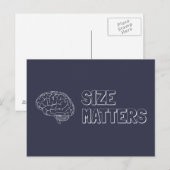 Carte Postale La taille compte la blague du cerveau (Devant / Derrière)