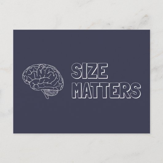 Carte Postale La taille compte la blague du cerveau (Devant)