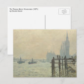 Carte Postale La Tamise sous Westminster par Claude Monet (Devant / Derrière)