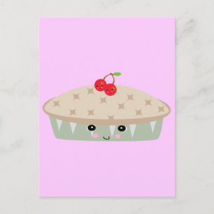 Carte Postale la tarte à la cerise kawaii