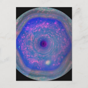 Carte Postale La tempête hexagonale de Saturne