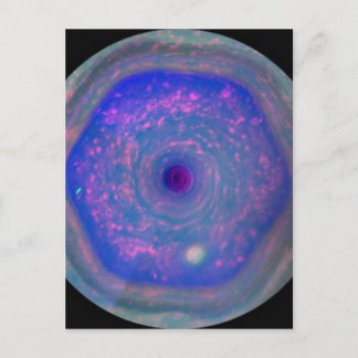 Carte Postale La tempête hexagonale de Saturne