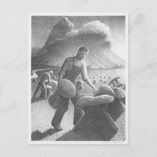 Carte Postale La tempête qui approche de Grant Wood (1940) célèb