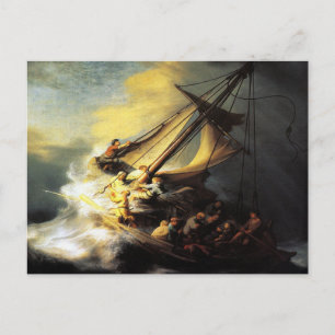 Carte Postale La tempête sur la mer de Galilée par Rembrandt Pos