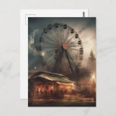 Carte Postale La tente de roue Ferris Carnival Abandonnée (Devant / Derrière)