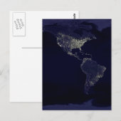Carte Postale La Terre à la nuit (Devant / Derrière)